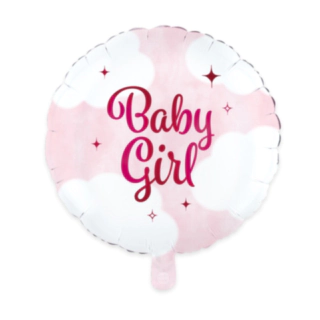 Baby Girl Folieballon Rund Pink