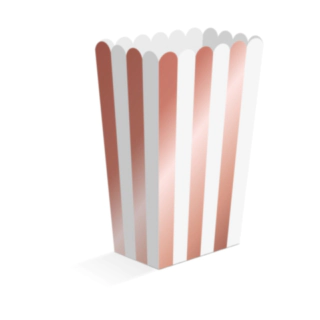 Stribede Popcornbægre Hvid/Rosaguld