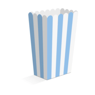 Stribede Popcornbægre Hvid/Lyseblå