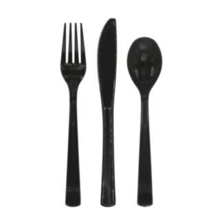 Plastikbestik Sort