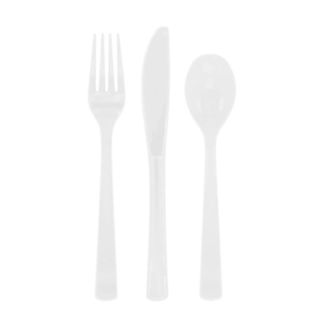 Plastikbestik Hvid
