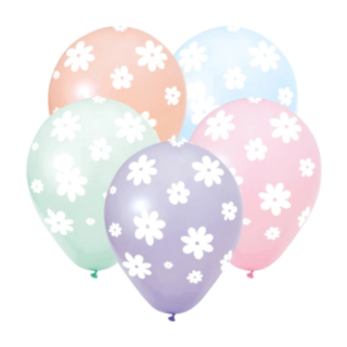 Blomster Latexballoner Pastelfarvede