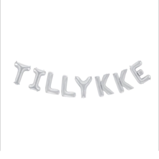 Tillykke Folieballon Sølv