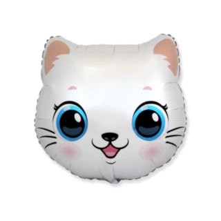 Kat Folieballon Hvid
