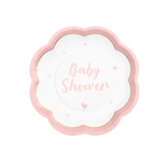 Baby Shower Paptallerkener Lyserød