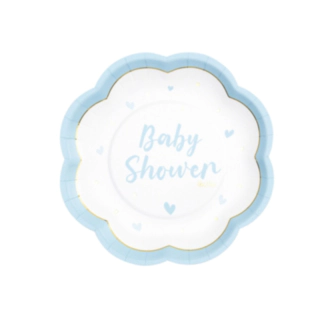 Baby Shower Paptallerkener Lyseblå