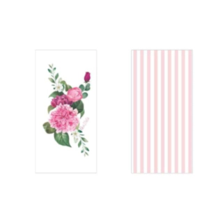 Rosa Blomster & Striber Frokostservietter