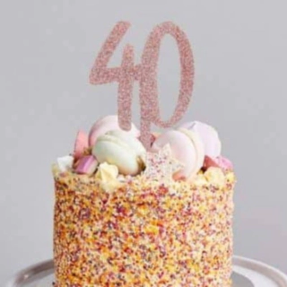 40 Års Kagetopper Rosaguld