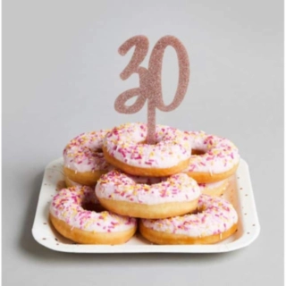 30 Års Kagetopper Rosaguld