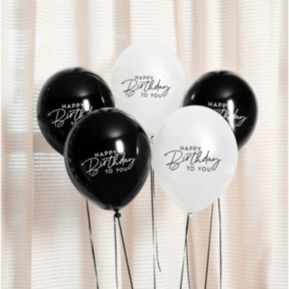 Happy Birthday To You Latexballoner Sort/Hvid