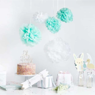 Pom Pommer Loftdekoration Mint/Hvid