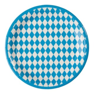 Oktoberfest Paptallerkener Blå/Hvid