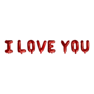 I Love You Folieballon Rød