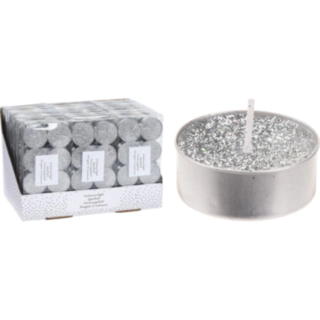 Glitter Fyrfadslys Sølv