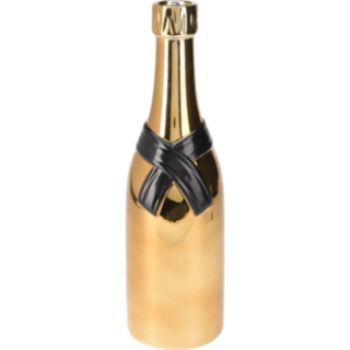 Champagneflaskevase Guld/Sort