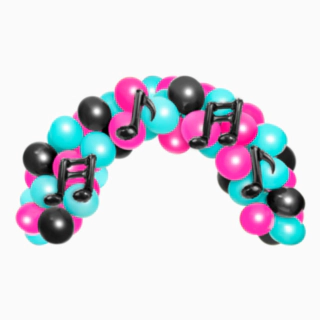 Musiknode Ballonbue Sort/Pink/Turkis