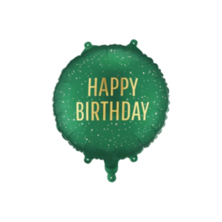 Happy Birthday Rund Folieballon Grøn