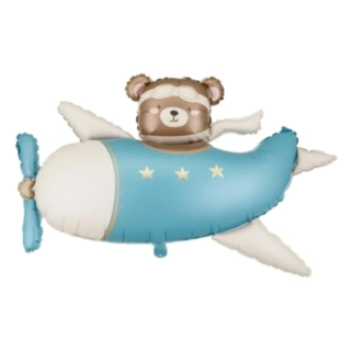 Bamse I Fly Folieballon Lyseblå
