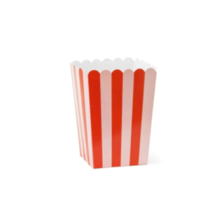 Klassiske Popcornbægre Rød/Hvid