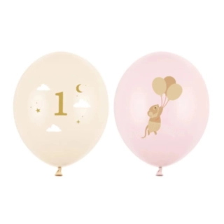 1 Års Mus Latexballoner Lyserød