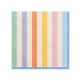 Stribede Servietter Pastel Multi