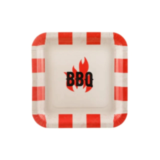 BBQ Firkantede Paptallerkener