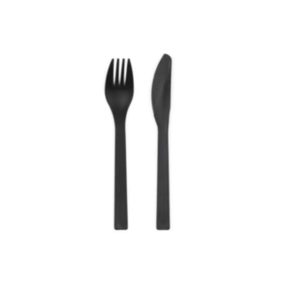 Genanvendeligt Plast Bestik Sort
