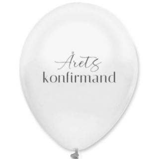 Årets Konfirmand Balloner Hvid Metallic