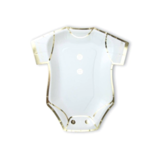 Babyshower Body Paptallerkener Hvid/Guld