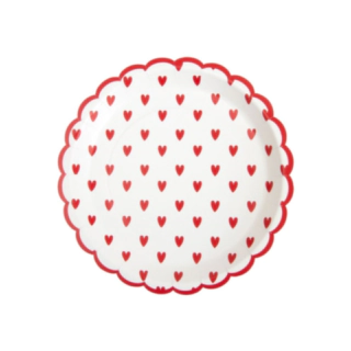 Love Paptallerkener Rød/Hvid