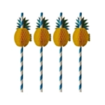 Ananas Papirsugerør Blå/Hvid