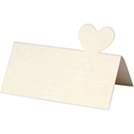 Hjerte Bordkort Hvid 8 x 8,5 cm 20-pak B