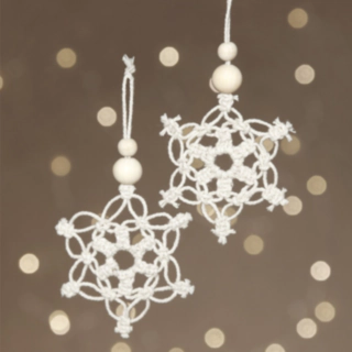 Macramé Juletræspynt: Iskrystal, DIY