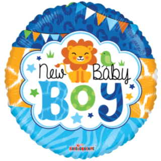 Rund Baby Boy Folieballon Lyseblå