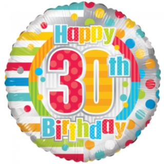 Rund Happy 30th Birthday Folieballon