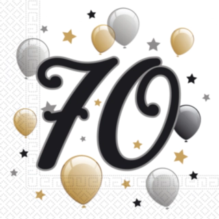 70 Års Balloner Servietter