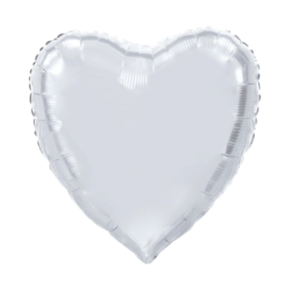 Hjerte Folieballon Sølv