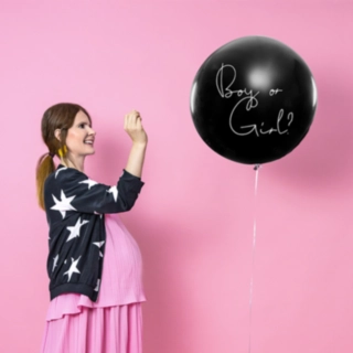 Boy Or Girl Ballon Dreng Sort