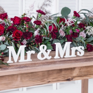 Mr & Mrs Skilt Træ Hvid