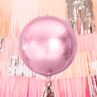 Kuglerund Folieballon Lyserød
