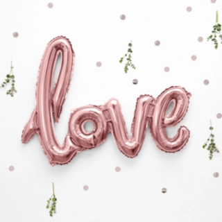 Love Folieballon Rosaguld
