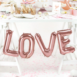 Love Folieballoner Rosaguld