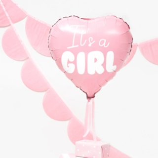 It's A Girl Hjerte Folieballon