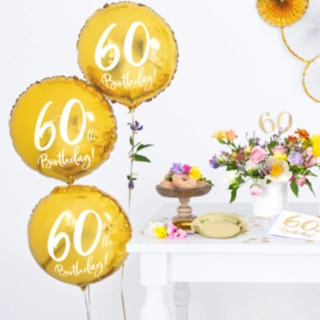 60 Års Folieballon Guld