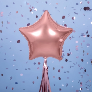 Stjerne Folieballon Rosaguld