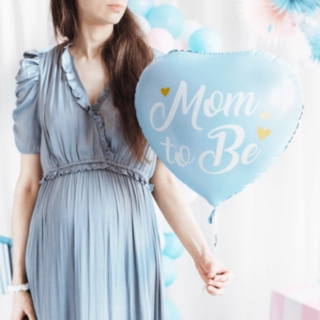 Mom To Be Hjerte Folieballon Lyseblå