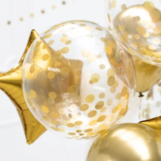 Orbz Konfetti Ballon Guld