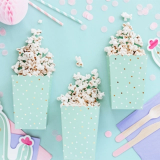 Prikkede Popcornbægre Mintgrøn