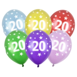 20 Års Balloner Farvemix