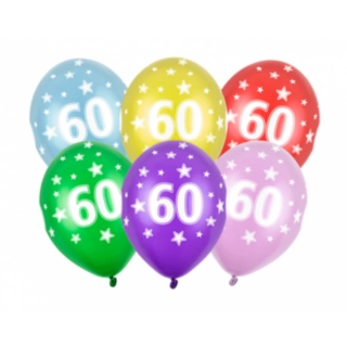 60 Års Balloner Farvemix